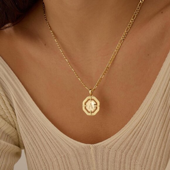 Trendy Personalized Initial Necklace - 14K Gold Plated with Gift Packaging - Picture 7 of 9